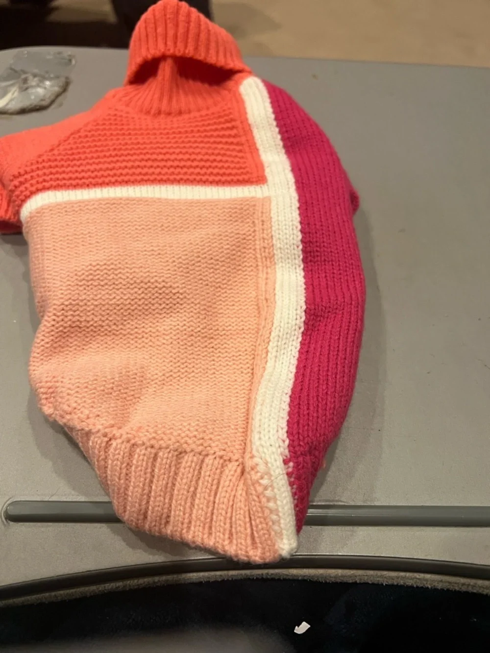 Pet Colorblock Turtleneck Sweater – Pink, Peach & Coral (Size S) | NWOT
